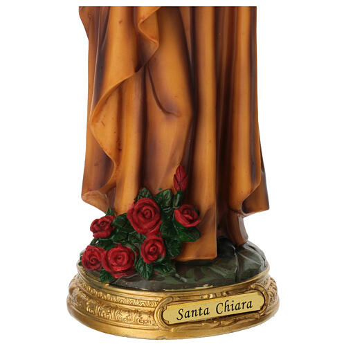 Santa Clara estatua resina pintada 30 cm 4