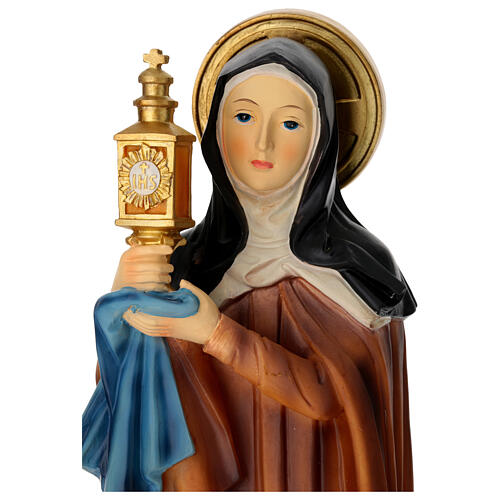 Heilige Klara mit Monstranz – Statue aus bemaltem Resin, 40 cm 2