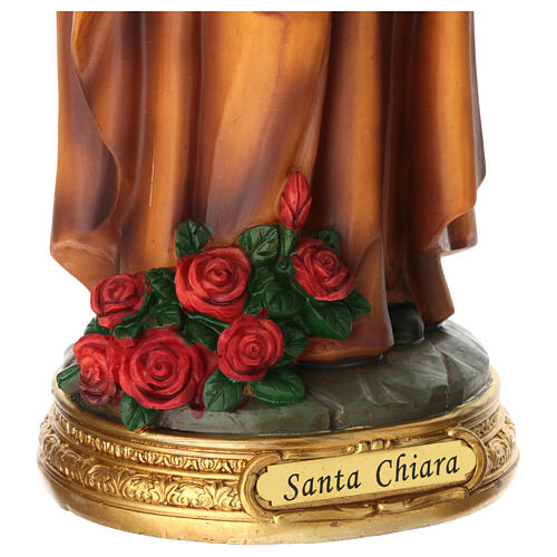 Saint Claire with monstrance, painted resin statue, 16 in 4