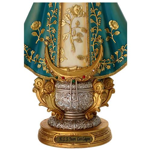 Statue of Virgin of San Juan de los Lagos 40 cm painted resin 4