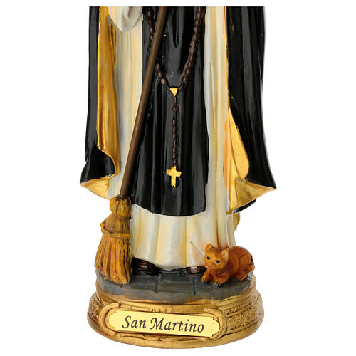 Statue of St. Martin de Porres, painted resin, 8 in 4