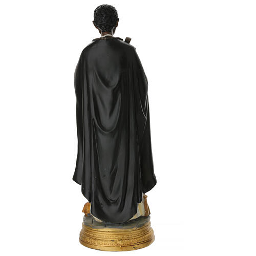 Statue of St. Martin de Porres, painted resin, 8 in 6