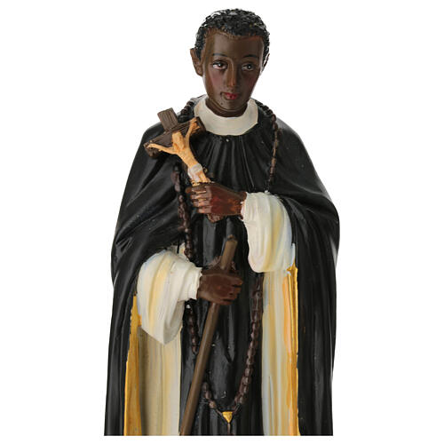 Statue Saint Martin de Porrès résine peinte 20 cm 2