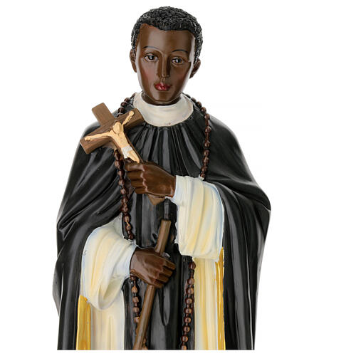 Estatueta São Martinho de Porres resina pintada à mão 40 cm 2