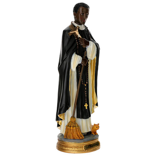 Estatueta São Martinho de Porres resina pintada à mão 40 cm 3