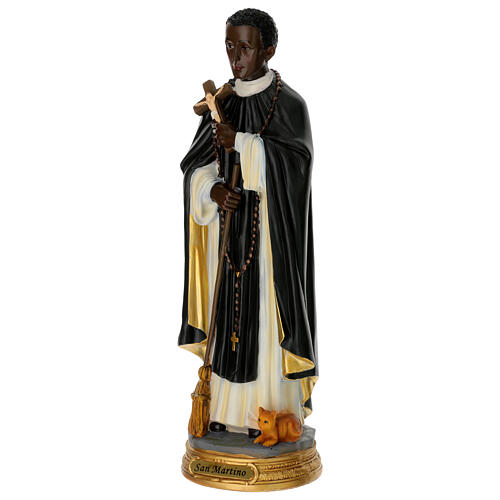 Estatueta São Martinho de Porres resina pintada à mão 40 cm 5