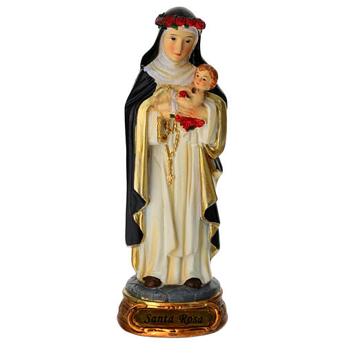 Heilige Rosa von Lima – bemalte Resin-Statue, 12 cm 1