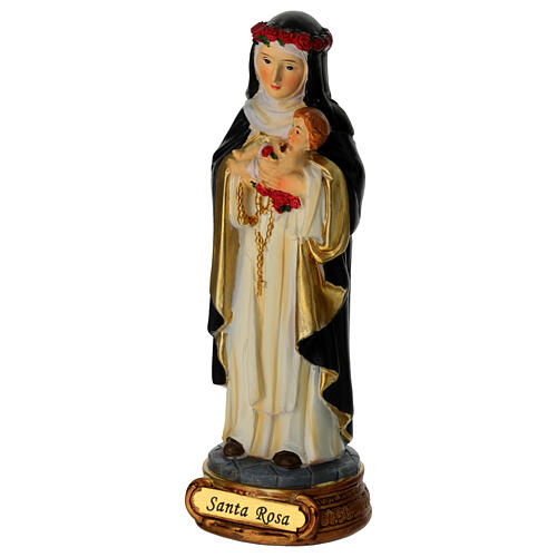 Heilige Rosa von Lima – bemalte Resin-Statue, 12 cm 2