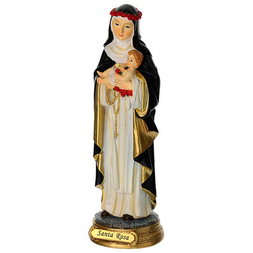 Statua Santa Rosa da Lima resina dipinta 20 cm 5