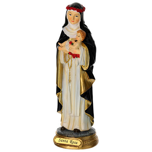 Figura Święta Róża z Limy, żywica malowana, 20 cm 5