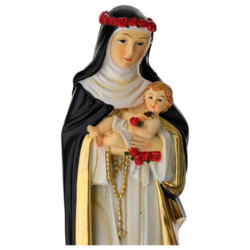 Estátua Santa Rosa de Lima resina pintada 20 cm 2