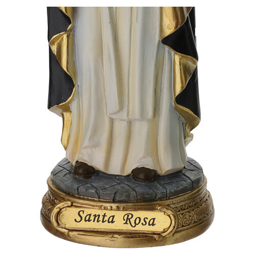 Estátua Santa Rosa de Lima resina pintada 20 cm 4
