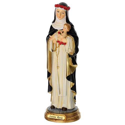 Heilige Rosa von Lima – bemalte Resin-Statue, 30 cm 4