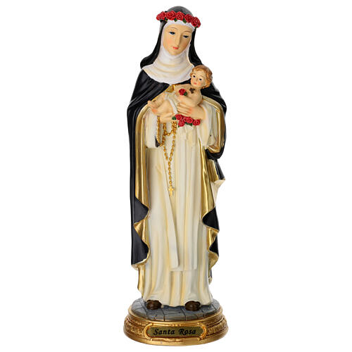 St. Rose of Lima, 12 in, painted resin 1