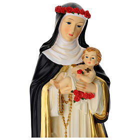 Santa Rosa de Lima pintada à mão 40 cm resina