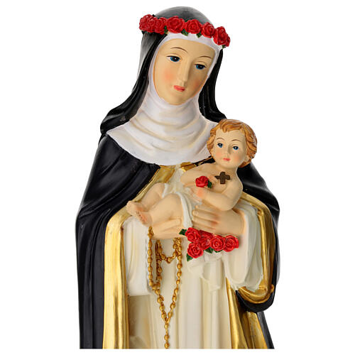 Santa Rosa de Lima pintada à mão 40 cm resina 2