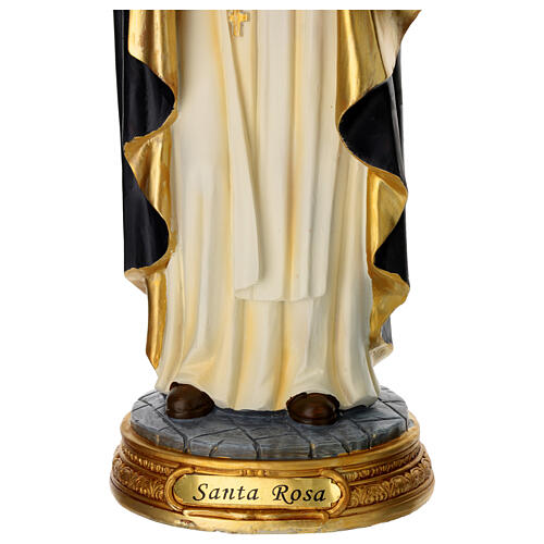 Santa Rosa de Lima pintada à mão 40 cm resina 4