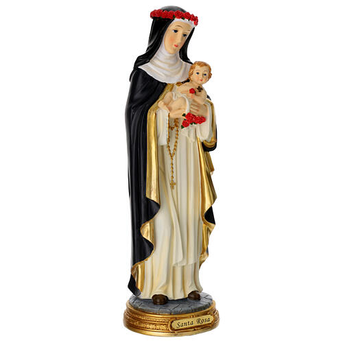 Saint Rose of Lima hand painted 40 cm resin 5