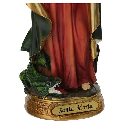 Statue of Saint Martha, painted resin, 8 in 5