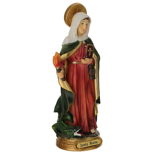 Sainte Marthe statue résine peinte 20 cm 4