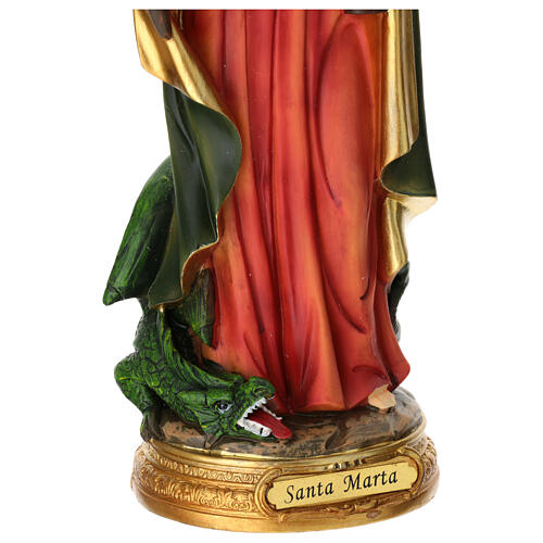 Statua Santa Marta di Betania resina dipinta 30 cm 4