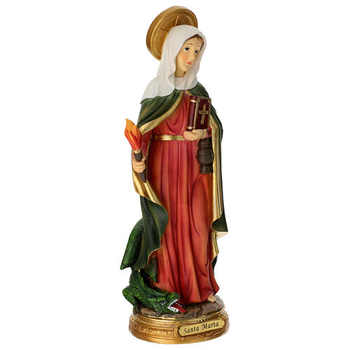 Statua Santa Marta di Betania resina dipinta 30 cm 5