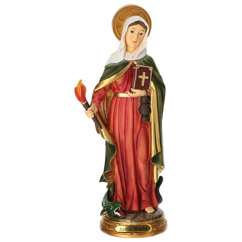 Saint Martha of Bethany, hand-painted resin statue, 16 in 1