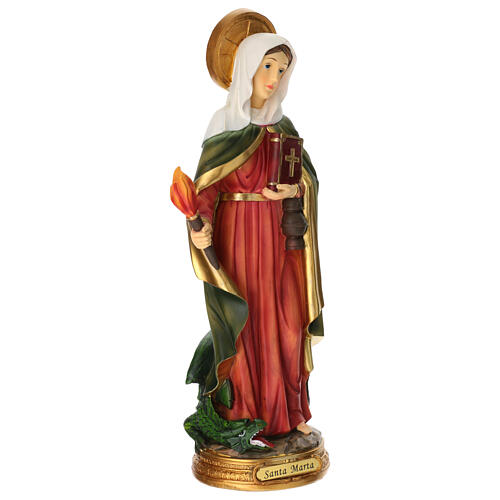 Saint Martha of Bethany, hand-painted resin statue, 16 in 5