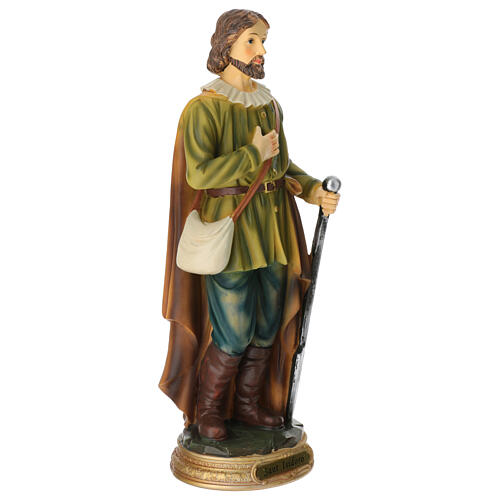 Isidore the Laborer, painted resin statue, 12 in 3