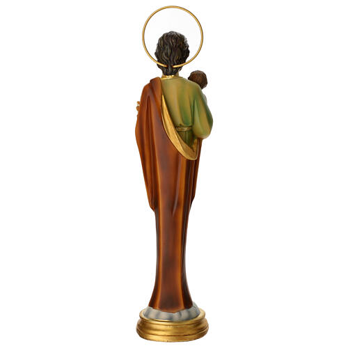 Heiliger Josef mit Kind und Lilie – stilisierte Resin-Statue, 30 cm 5