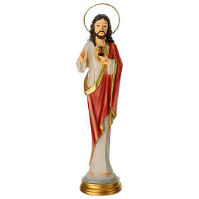 Estatua Sagrado Corazón de Jesús estilizada 30 cm resina