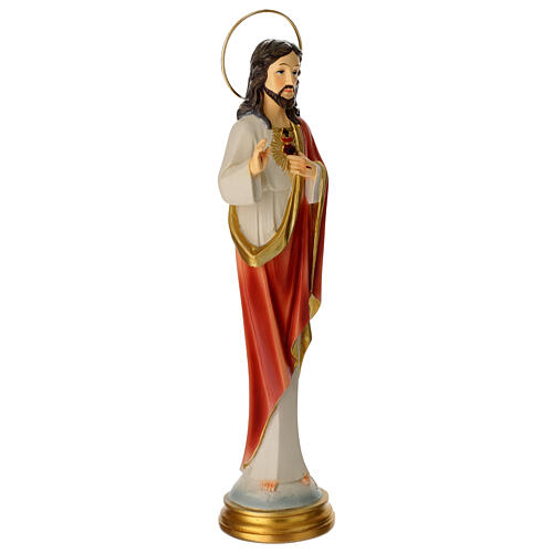 Estatua Sagrado Corazón De Jesús Estilizada 30 Cm Resina 