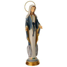 Stylised statue of Our Lady of Graces with Miraculous Medal, resin, 12 in