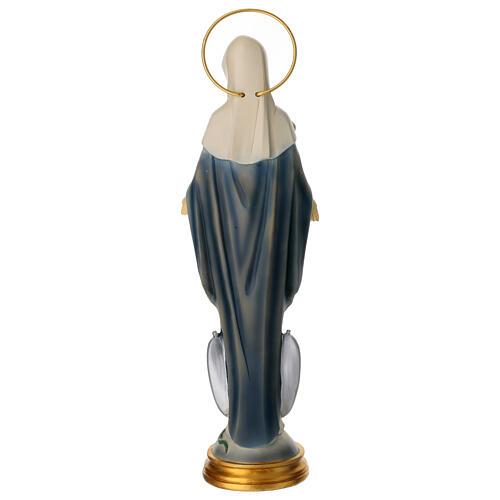 Estatua Inmaculada estilizada medalla milagrosa resina 30 cm 4