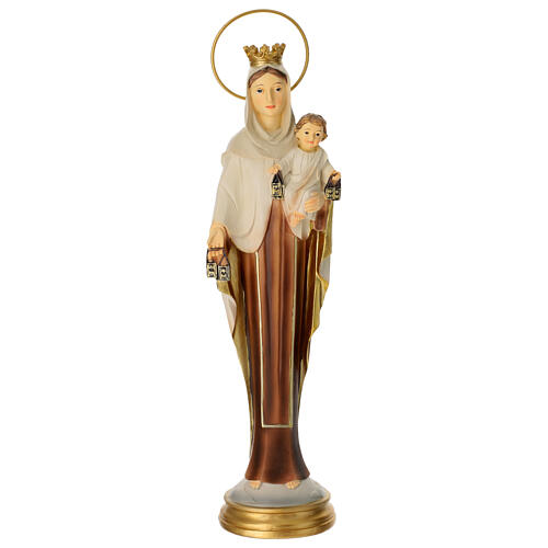 Our Lady of Carmel, stylised statue, 12 in, painted resin 1