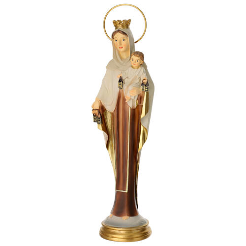 Our Lady of Carmel, stylised statue, 12 in, painted resin 2