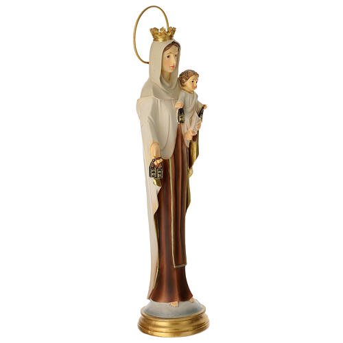 Our Lady of Carmine statue stylized 30 cm painted resin 3