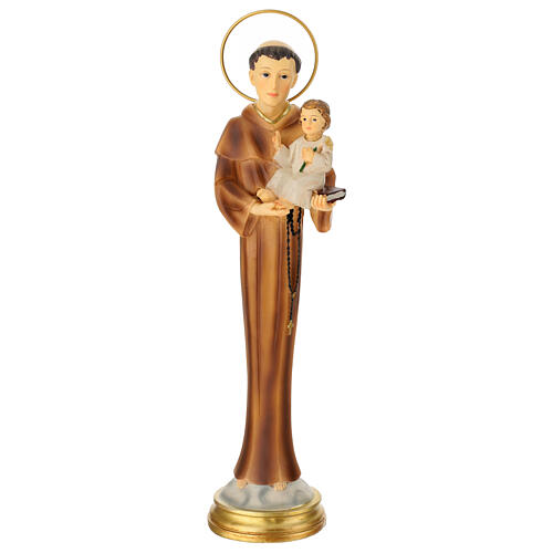 Saint Antoine et Enfant statue résine stylisée 30 cm peinte 1