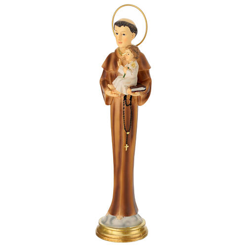 Saint Antoine et Enfant statue résine stylisée 30 cm peinte 3