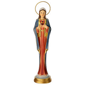 Immaculate Heart of Mary, stylised statue of painted resin, 12 in