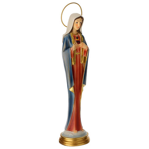 Immaculate Heart of Mary, stylised statue of painted resin, 12 in 3