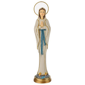 Our Lady of Lourdes, stylised statue, painted resin, 12 in