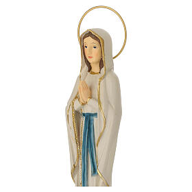 Our Lady of Lourdes, stylised statue, painted resin, 12 in