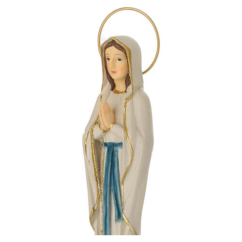 Our Lady of Lourdes, stylised statue, painted resin, 12 in 2