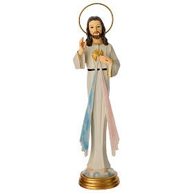 Merciful Jesus, stylised statue, 12 in, painted resin