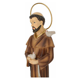 Stylised statue of St. Francis, painted resin, 12 in