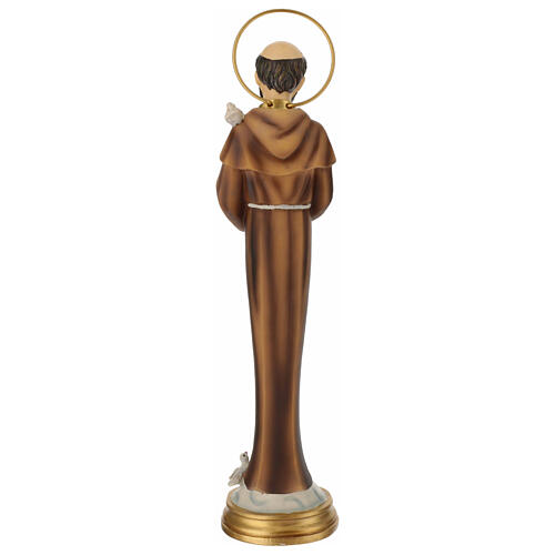 Stylised statue of St. Francis, painted resin, 12 in 5