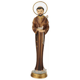 Statua San Francesco d'Assisi stilizzata resina dipinta 30 cm