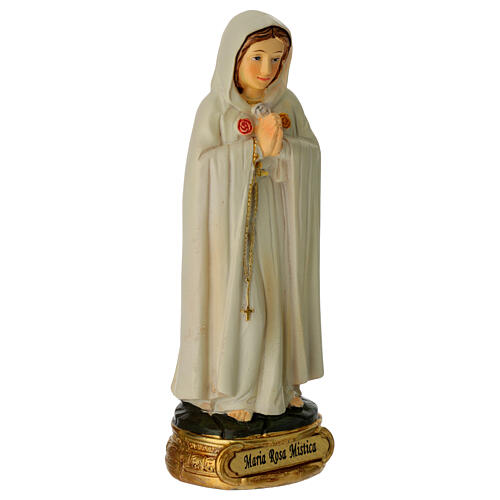 Maria Rosa Mystica – bemalte Resin-Statue, 12 cm 3