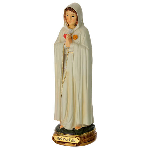 Maria Rosa Mística figura 20 cm resina pintada 3